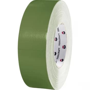 Toolcraft 713266 Cotton Polyester Tape 50 m x 50 mm - Olive Green