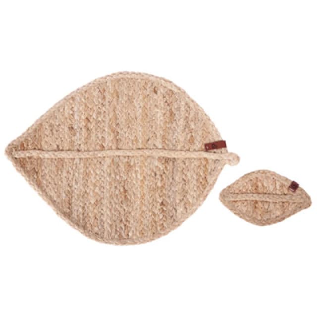 Beliani 12 Piece Placemats And Coasters Set Pepperleaf Natural Jute