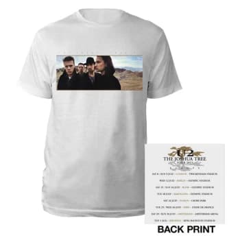U2 - Joshua Tree Photo Unisex Large T-Shirt - White