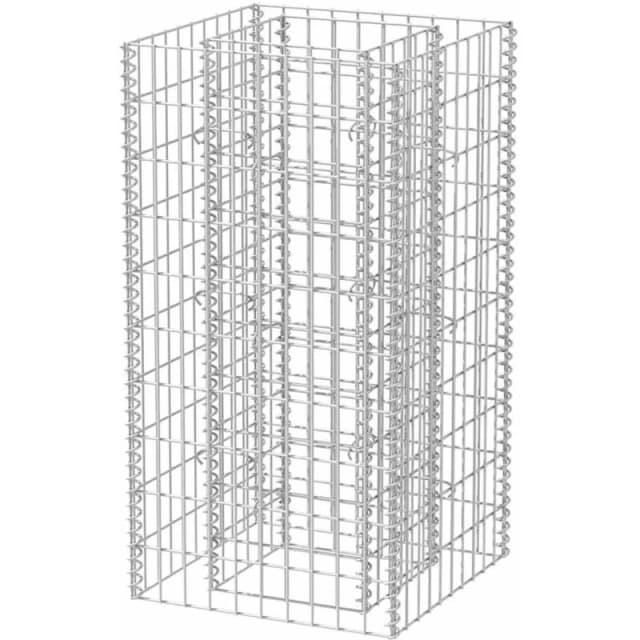 vidaXL Gabion Raised Bed Steel 50x50x100cm Outdoor Garden Rock-Stone Basket