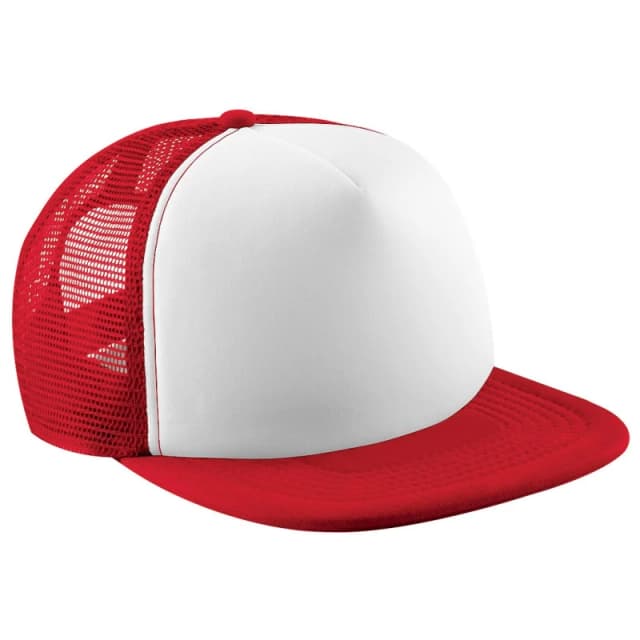 Beechfield Vintage Snapback Mesh Trucker Cap in Red Red Unisex One Size
