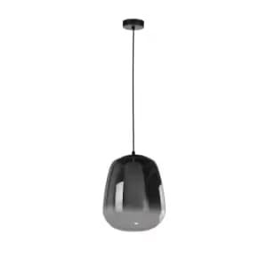 Smoky Dome Pendant Ceiling Light Black, 26cm, 1x E27