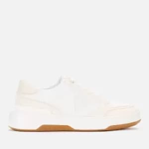 Guess Womens Miles Leather Basket Trainers - White/Cream - UK 4
