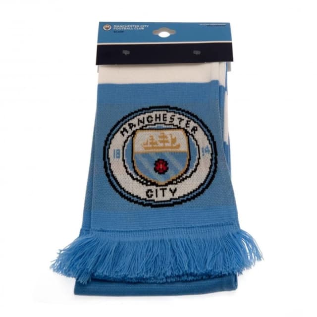 Manchester City FC Mens Bar Scarf in Blue Blue Male One Size