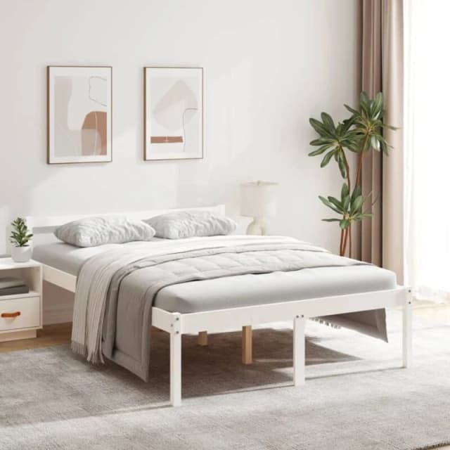 VIDAXL Senior Bed without Mattress White 135x190cm Double Vidaxl 8720286877999