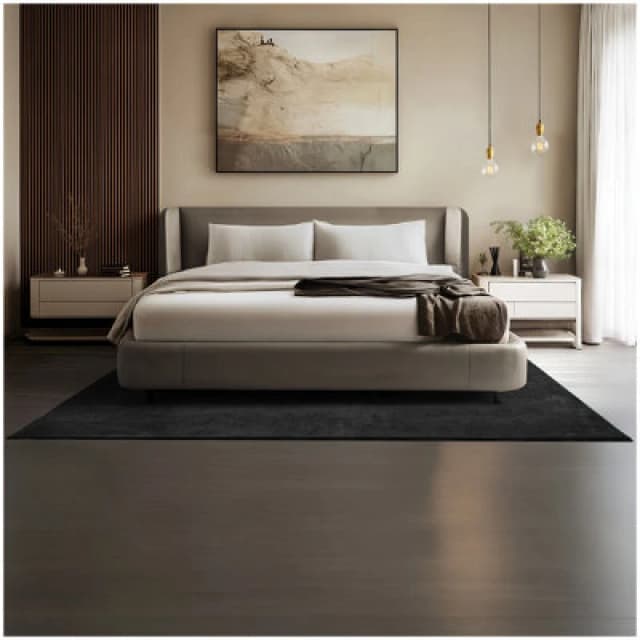 Tectake Rug Zonelle - Short Pile And Ultra-Soft, Rectangular Or Round 160 X 230 Cm - Black