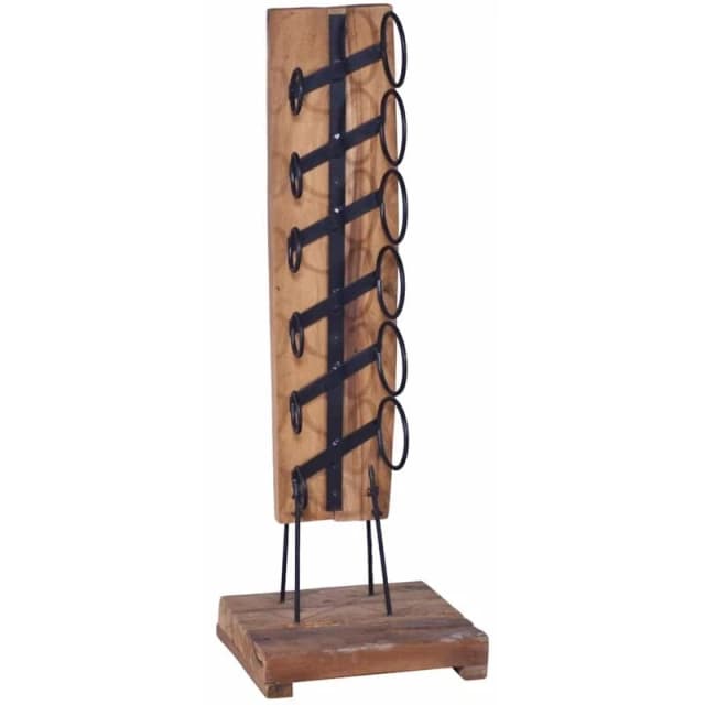 VIDAXL Wine Rack for 6 Bottles 35x35x100cm Solid Teak Wood Vidaxl 8719883911045