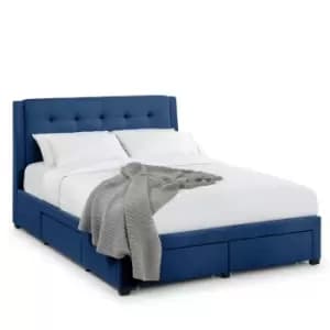 Julian Bowen Fullerton 4 Drawer Bed 180Cm Blue Linen