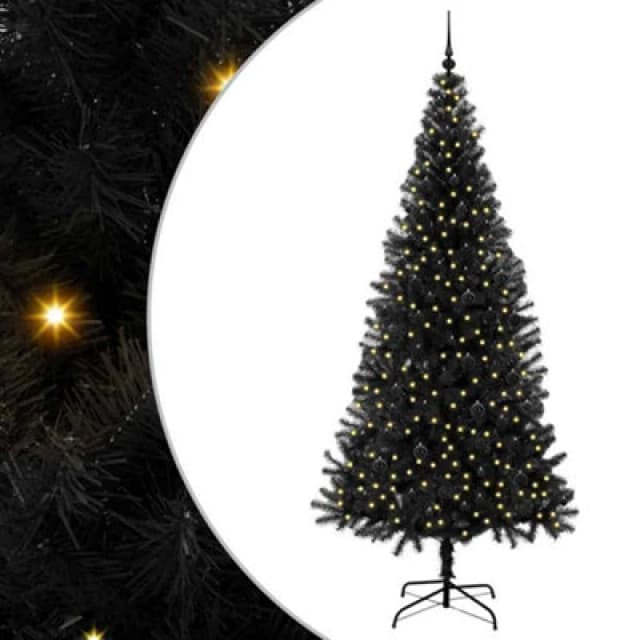 Vidaxl Christmas Tree With 300 Leds With Stand Black 240 Cm Pvc