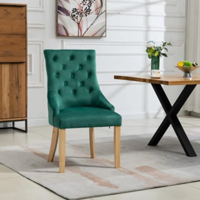 Ravenna Velvet Dining Chairs - Set Of 2 - Green
