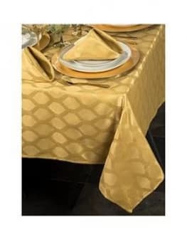 Waterside 9 Piece Gold Geo Christmas Table Linen Set