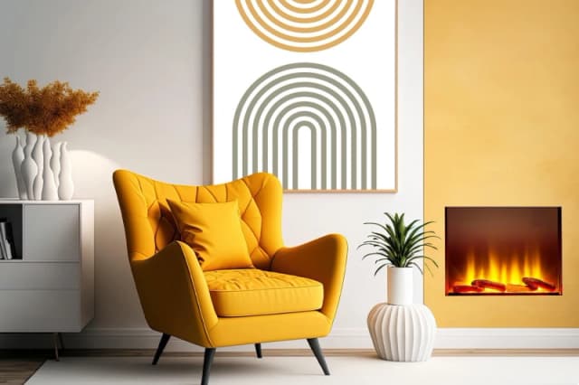 Adam Fires & Fireplaces Adam Sahara 22 SQ Fully Inset Media Wall Electric Fire in Black Unisex