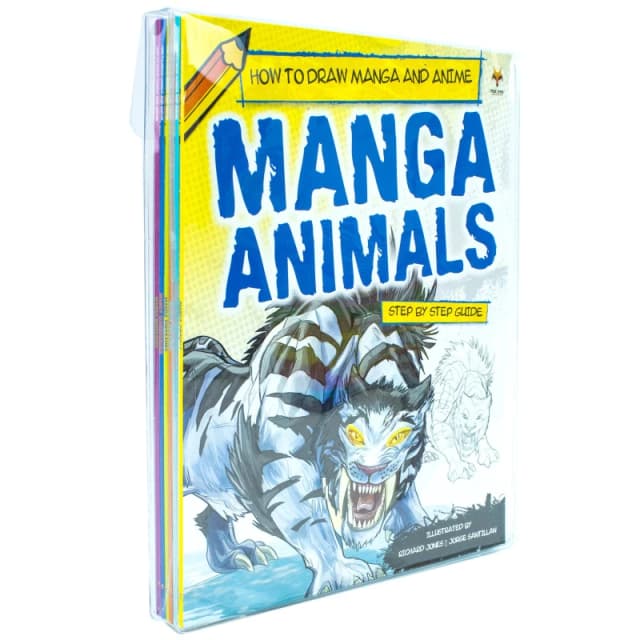 Step By Step Guide How To Draw Manga and Anime For Beginners 6 Books Collection Set Animals Richard Jones Books