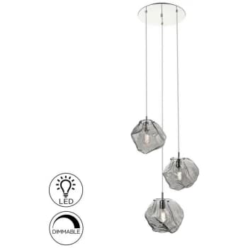 Schuller Petra - Pendant Light Cluster Drop, Chrome, Smoke, 3x E27