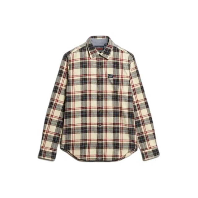 Superdry Checked Shirt Off-White Men L;M