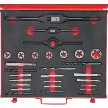 NO.10-3/4' UNC 28-Pce HSS Threading Set in Case - Sherwood
