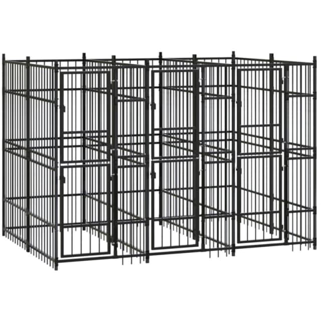 VIDAXL Outdoor Dog Kennel Steel 5.53 m² Vidaxl 8720286871171