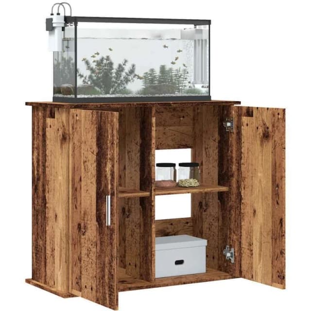 vidaXL Aquarium Stand Old Wood 81x36x73cm Engineered Wood, Brown 857284