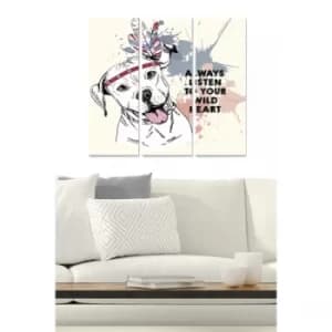 MDF487722919 Multicolor Decorative MDF Painting (3 Pieces)