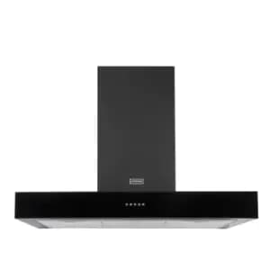 Stoves 444410235 90cm Flat Sterling Chimney Hood in Black A Rated
