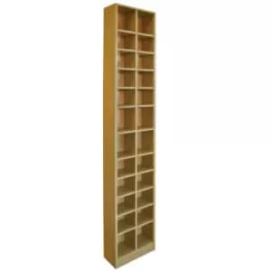 Techstyle Block Tall Sleek 360 Cd / 160 DVD Media Storage Tower Shelves Oak