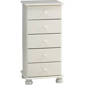 Malmo Stained White Pine 5 Drawer Chest (H)901mm (W)441mm (D)383mm