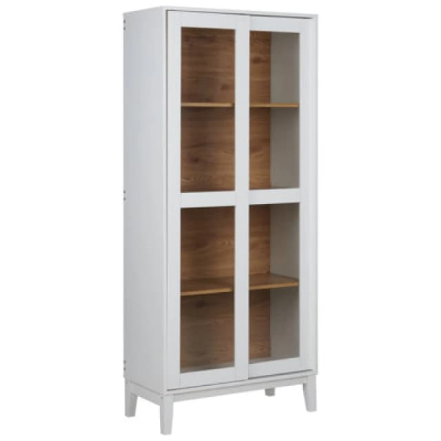 Beliani Glass Display Cabinet Rumson 80 Cm White