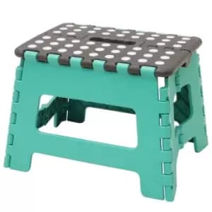 JVL Small Folding Step Stool Turquoise/Grey