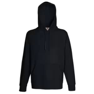 Fruit Of The Loom Mens Lightweight Hooded Sweatshirt / Hoodie (240 GSM) (2XL) (Black)