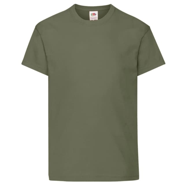 Fruit of the Loom Original Short Sleeve T-Shirt in Olive Size: 12-13 Years Olive Unisex 12-13 Years