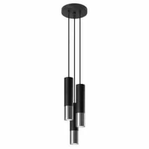 Sollux Pendant Lamp Loopez 3P Black/Chrome