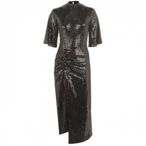 Biba High Neck Sequin Dress - Rose Gold