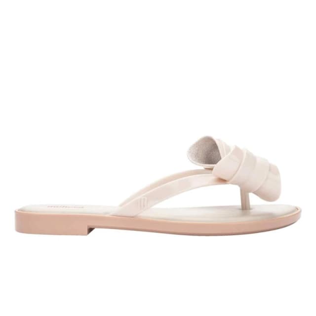 Melissa Shoes Womens Melissa Slim V Flip-Flops in Beige Size: 7 Beige Female 7