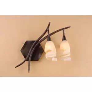 Gaudi Right wall light 2 G9 bulbs, brown/black oxidized