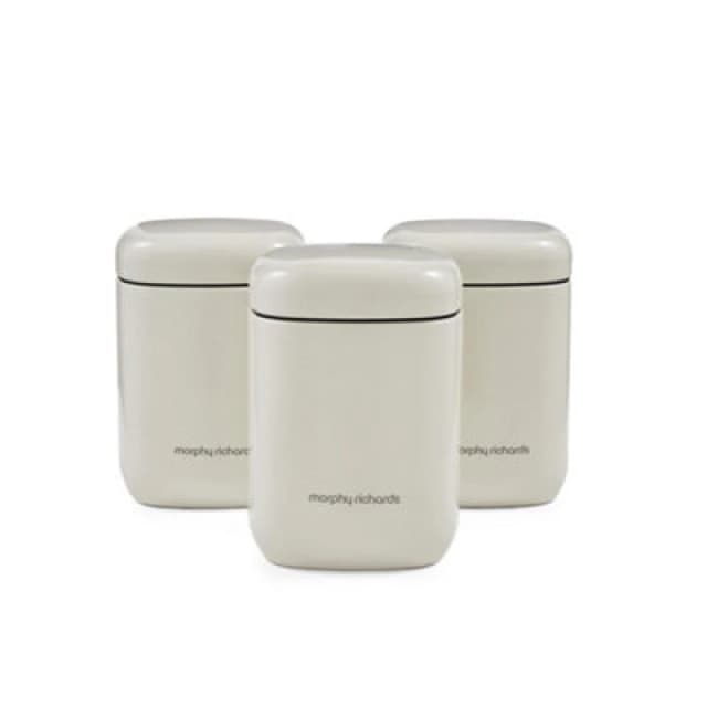 Morphy Richards Set of 3 Equip Storage Canisters cream ONE SIZE