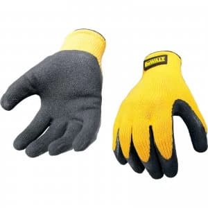 DEWALT Yellow Knit Back Latex Gloves L