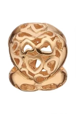 Ladies Christina Gold Plated Sterling Silver Heart Beat Bead Charm 623-G10