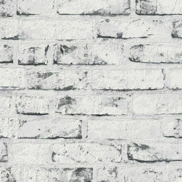 AS Creation New England Rustic Brick Textured Wallpaper White unisex