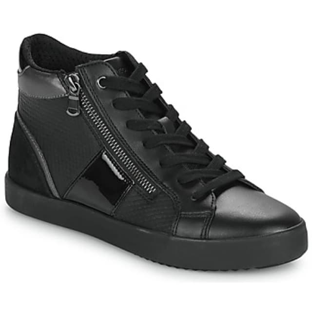 Geox Blomiee Breathable High Top Trainers in Leather Black Women 36 (3.5);40 (6.5);37 (4)