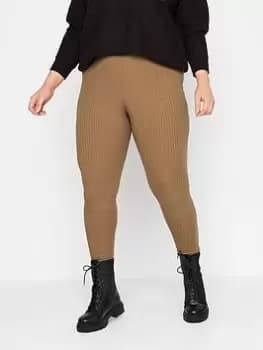Yours Rib Legging Camel, Natural, Size 20, Women