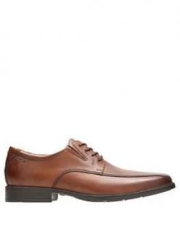 Clarks Tilden Walk Shoes - Tan, Dark Tan Leather, Size 10, Men
