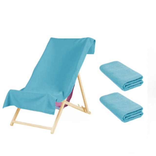 OHS OHS 2 x Plain Microfiber Quick Dry Bath Beach Towel in Bright Blue Size: Bath Towel Bright Blue Bath Towel Unisex 5027434173976