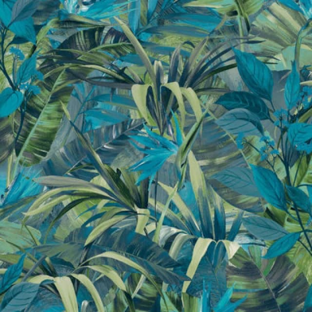 Grandeco Jungle Fever Paradise Flower Blue Wallpaper Jf2302