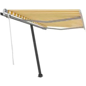 Vidaxl - Freestanding Manual Retractable Awning 300x250cm Yellow/White Yellow