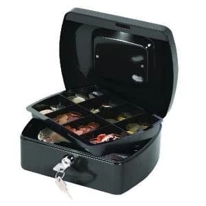 Q-Connect Cash Box 8" Black KF02602
