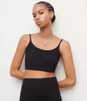 AllSaints Womens Ariel Crop Top, Black, Size: 10