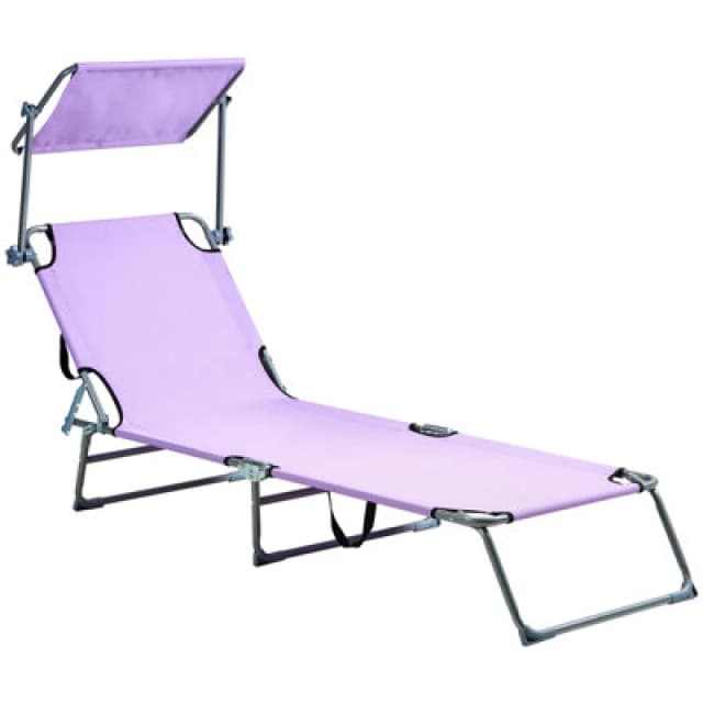 Beliani Sun Lounger Foligno Reclining Metal Violet