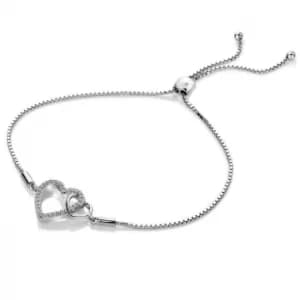 Hot Diamonds Togetherness Silver Topaz Hearts Bracelet