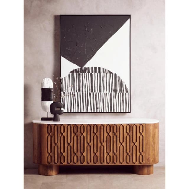 Fifty Five South Astratto Black And White Abstract Textured Wall Ar Multi unisex One Size