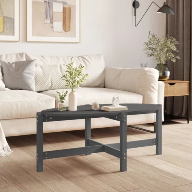 Vidaxl Coffee Table Grey 118X63X45cm Solid Wood Pine, Grey 822319